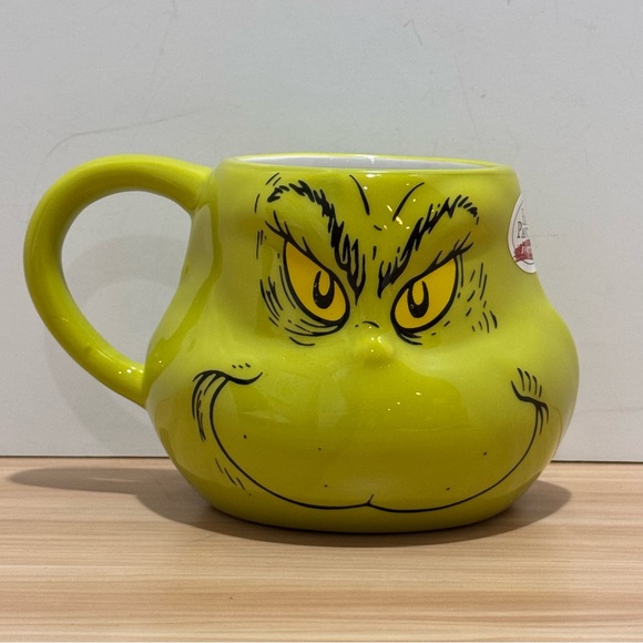 ZB ZRIKE BRANDS Other - The Grinch Face Sculpted Mug Dr. Seuss Green Ceramic Coffee Cup ZB ZRIKE BRANDS